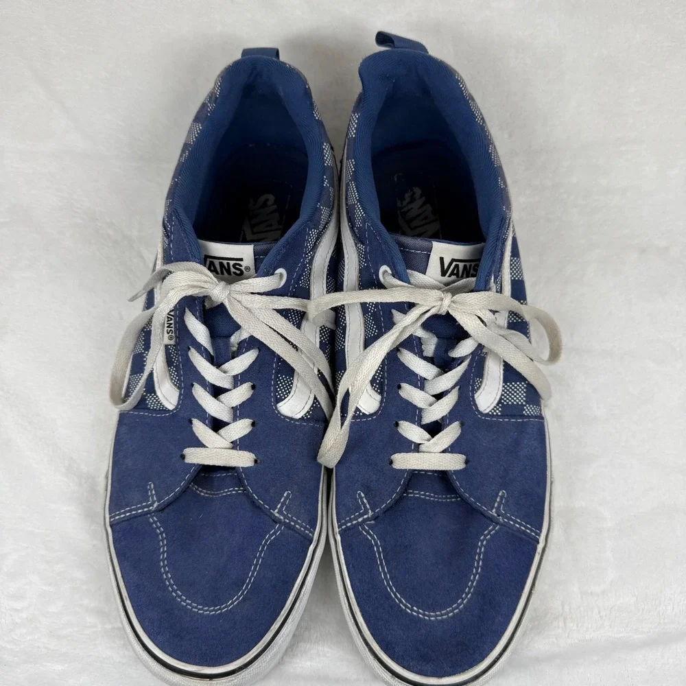 Vans Filmore Navy Blue Dotted Checkerboard Suede Canvas‎ Skate Shoes Low Top 13